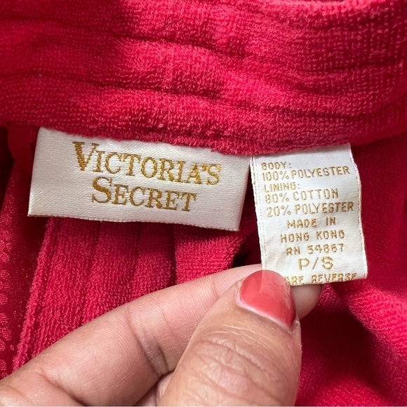 Vintage Victoria’s Secret gold label red robe loungewear terry cloth - Picture 5 of 12